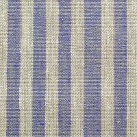 Декоративная  50 см лён 100%, 310 г/м&sup2; синий  полоска на сером