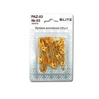 Булавки английские № 03 25 шт., 4.5 см, металл золотой   